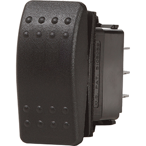 Blue Sea 7938 Contura II Switch DPDT Black, (ON)-OFF-(ON)