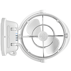 SEEKR Sirocco II 3-Speed 7" Gimbal Fan, White, 12-24V