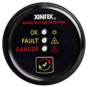 Xintex Gasoline Fume Detector & Alarm with Plastic Sensor, Black Bezel Display