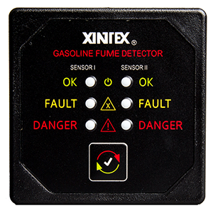 Xintex Gasoline Fume Detector with 2 Plastic Sensors, Black Bezel Display