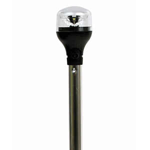 Attwood Light Armor Plug-In All-Around Light, 20" Aluminum Pole, Black Horizontal Composite Base with Adapter