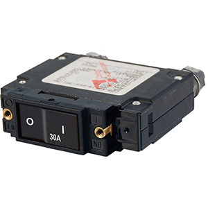 Blue Sea 7545 C-Series Flat Rocker Circuit Breaker, Single Pole, 30A