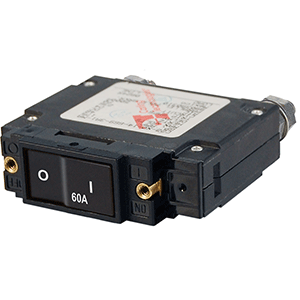 Blue Sea 7547 C-Series Flat Rocker Circuit Breaker, Single Pole, 60A