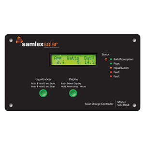 Samlex Flush Mount Solar Charge Controller with LCD Display - 30A