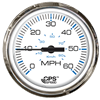 Faria Chesepeake White Stainless Steel 4" Studded Speedometer - 60MPH (GPS)