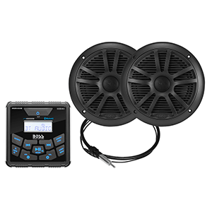 Boss Audio MCKGB450B.6 Marine Package - Bluetooth(Audio Streaming) In-Dash Marine Gauge Digital Media AM/FM Receiver with 6.5" Speakers - Black