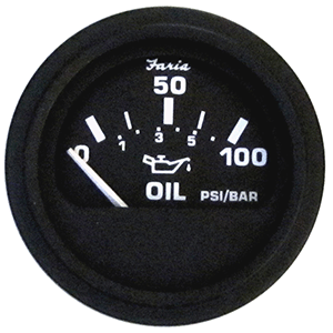 Faria Heavy-Duty 2" Oil Pressure Gauge (80 PSI) - Black