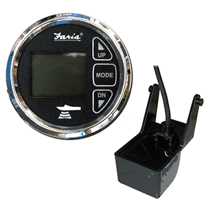 Faria 2" Dual Depth Sounder with Air & Water Temp Transom Mount Transducer - Chesapeake Stainless Steel Black 13752