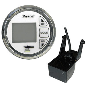 Faria 2" Dual Depth Sounder with Air & Water Temp Transom Mount Transducer - Chesapeake Stainless Steel White 13852