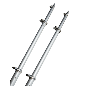 TACO 18' Deluxe Outrigger Poles with Rollers - Silver/Silver for 1-1/2" Outrigger