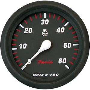 Faria Professional Red 4" Tachometer - 6,000 RPM 34607