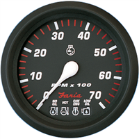 Faria Professional Red 4" Tachometer - 7,000 RPM with System Check 34650