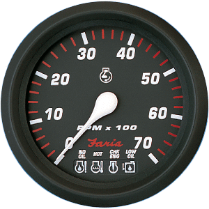 Faria Professional Red 4" Tachometer - 7,000 RPM with System Check 34650