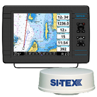 SI-TEX NavPro 1200 with MDS-12 WiFi 24" Hi-Res Digital Radome Radar with 15M Cable