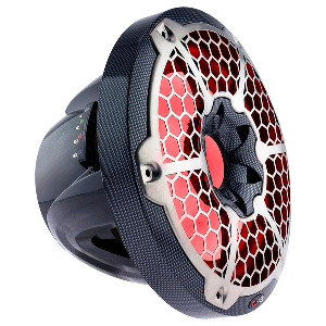 DS18 HYDRO 10" Subwoofer with RGB Lights - 600W - Carbon Fiber