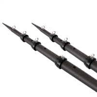 Tigress XD 3K Carbon Fiber Telescoping Outrigger Poles - 21' - Matte Black/ Black - Pair 88679-3