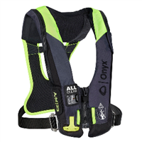 Onyx Impulse A/M 33 All Clear with Harness Auto/Manual Inflatable Life Jacket - Grey