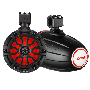 DS18 X Series HYDRO 6.5" Wakeboard Pod Tower Speaker with RGB LED Lights - 300W - Matte Black