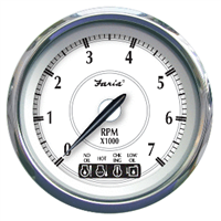 Faria Newport SS 4" Tachometer with System Check Indicator for Johnson/Evinrude Gas Outboard - 7000 RPM