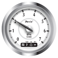 Faria Newport SS 4" Tachometer with System Check Indicator for Suzuki Gas Outboard - 0 to 7000 RPM