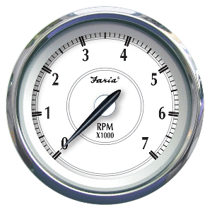 Faria Newport SS 4" Tachometer for Gas Outboard - 7000 RPM