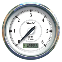Faria Newport SS 4" Tachometer with Hourmeter for Gas Inboard - 6000 RPM