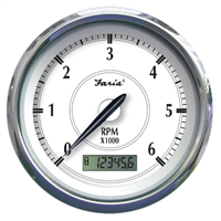 Faria Newport SS 4" Tachometer with Hourmeter for Gas Outboard - 7000 RPM