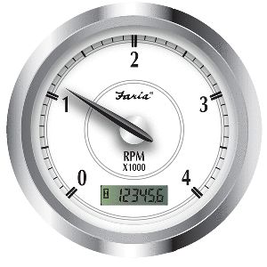 Faria Newport SS 4" Tachometer with Hourmeter for Diesel with Magnetic Pick-Up - 4000 RPM