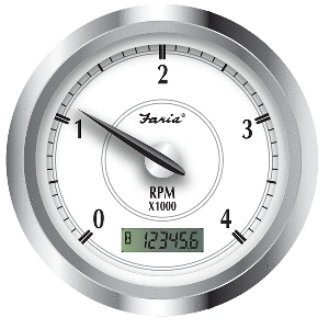 Faria Newport SS 4" Tachometer with Hourmeter for Diesel with Magnetic Take Off - 4000 RPM