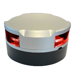 Lopolight 360deg Navigation Light - 2nm for Vessels Up To 164'(50M) - 0.7M Cable - Red with Silver Housing 200-014G2