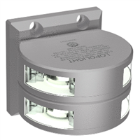 Lopolight Series 301-011 - Double Stacked Masthead Light - 5NM - Vertical Mount - White - Silver Housing 301-011ST