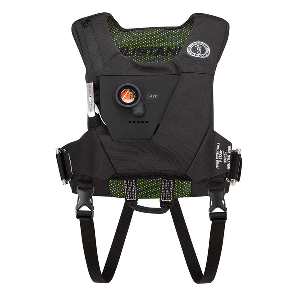 Mustang EP 38 Ocean Racing Hydrostatic Inflatable Vest - Black/Fluorescent Yellow-Green