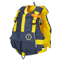 Mustang Youth Bobby Foam Vest - 55-88lbs - Yellow/Navy, MV2500-5