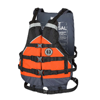 Mustang Youth Canyon V Foam Vest - Orange/Black - 50-90lbs, MV9070-33-0-253