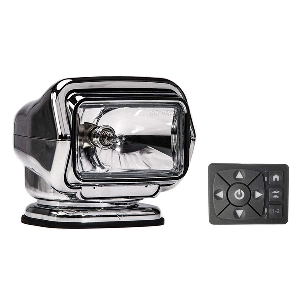Golight Stryker ST Series Permanent Mount Chrome 12V Halogen with Hard Wired Dash Mount Remote