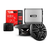 DS18 Golf Cart Package with 4" Black Speakers, Amplifier, Amp Kit & Bluetooth Remote