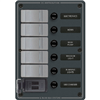 Blue Sea 8121 - 5 Position Contura Switch Panel with Dual USB Chargers - 12/24V DC - Black