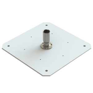 Seaview Starlink Adapter Plate for 24" KVH Domes with Starlink Stainless Steel 1"-14 Threaded Adapter & Stainless Steel Fixed Base
