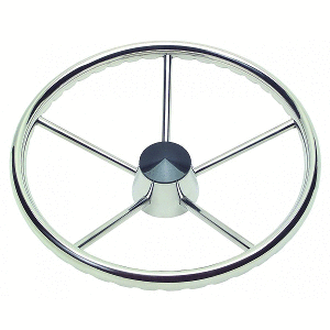 Schmitt Marine 170 Finger Grip Destroyer 5-Spoke 15.5" Stainless Steel Cap 3/4" Tapered Shaft with Knob