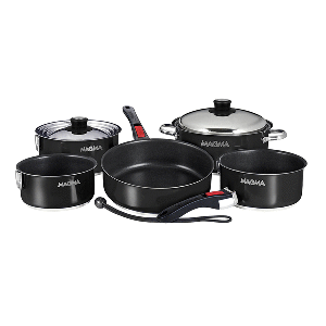 Magma Nestable 10 Piece Induction Non-Stick Enamel Finish Cookware Set - Cobalt Blue