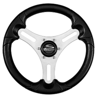 Schmitt Torcello Lite 13" Wheel - Black Polyurethane Wheel With Silver Spokes & Black Cap- 3/4" Tapered Shaft