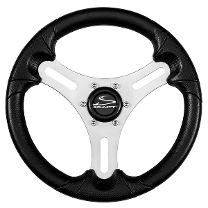 Schmitt Torcello Lite 13" Wheel - Black Polyurethane Wheel With Silver Spokes & Black Cap- 3/4" Tapered Shaft