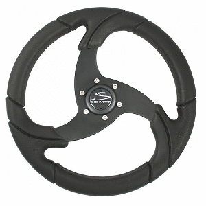 Schmitt Marine Folletto 14.2" Wheel - Black Polyurethane - 3/4" Tapered Shaft with Black Center Cap