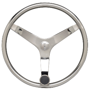 Uflex - V46 - 13.5" Stainless Steel Steering Wheel with Speed Knob