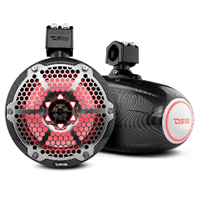 DS18 X Series HYDRO 8" Wakeboard Pod Tower Speaker with RGB LED Light - 425W - Black Carbon Fiber