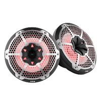 DS18 HYDRO 10" 2-Way Speakers with Bullet Tweeter & Integrated RGB LED Lights - Black