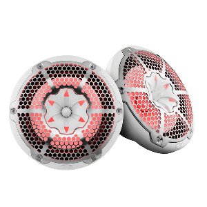 DS18 HYDRO 10" 2-Way Speakers with Bullet Tweeter & Integrated RGB LED Lights - White