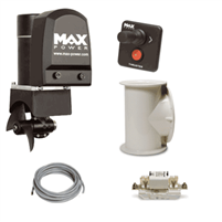 Max Power CT35 Electric 2.7kw/3.6HP 125mm Stern Thruster Package with 25m Control Cable 12V