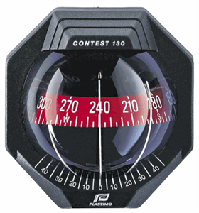 Plastimo Contest 130 Compass Black, Red card with tilted bulkhead, 17292