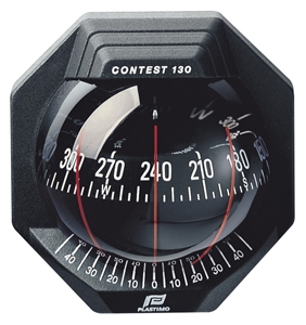 Plastimo Contest 130 Compass Black, Black card with tilted bulkhead
